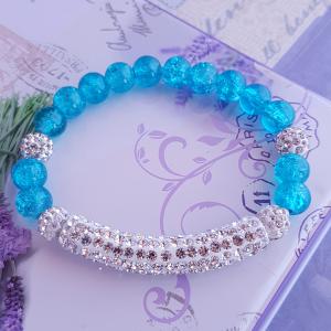 shamballa  és roppantott üveggyöngy karkötő