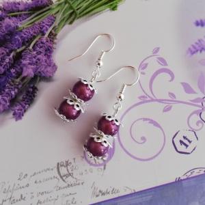 tekla gyöngy fülbevaló - lila