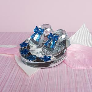 üveg kiscipő pár - kék