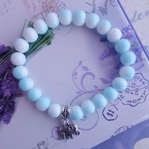 üveggyöngy karkötő elefánt medállal