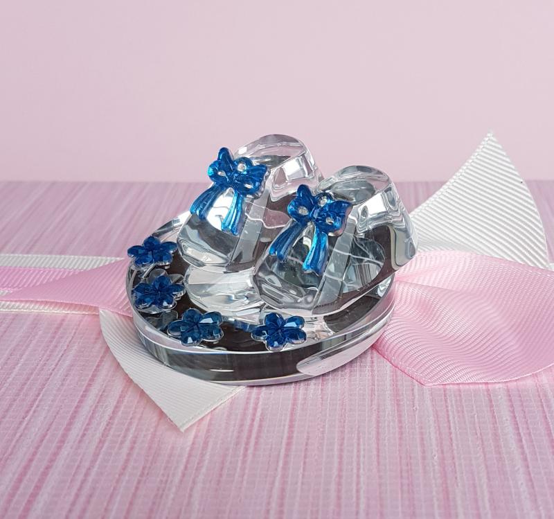 üveg kiscipő pár - kék