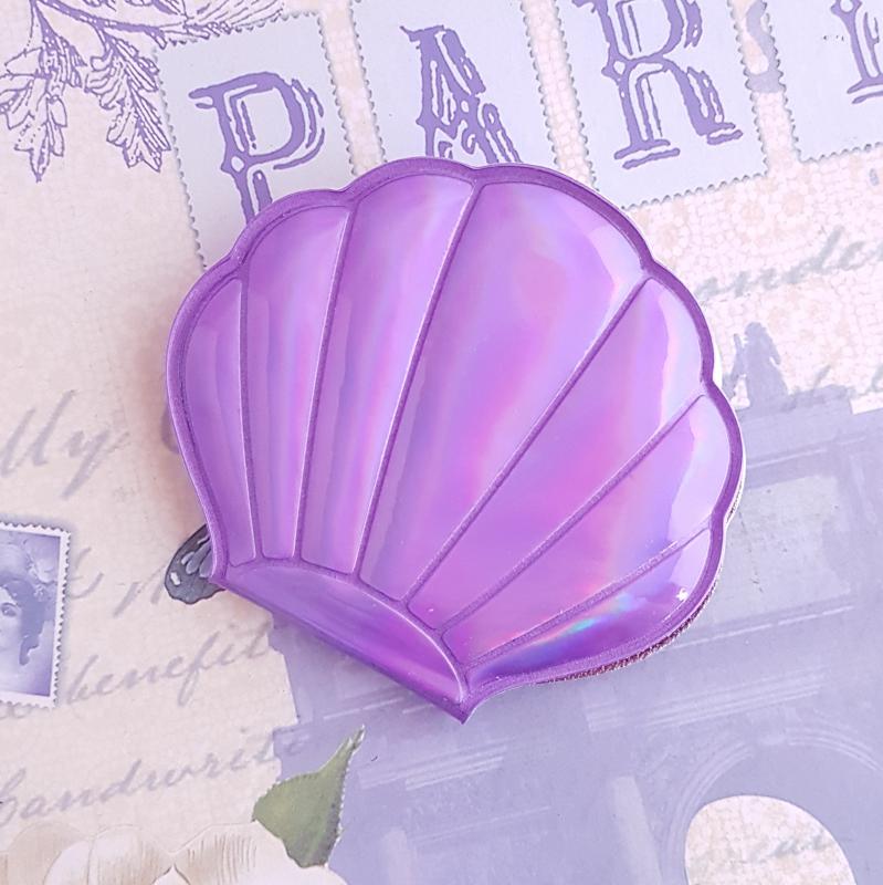 zsebtükör - kagyló (lila)