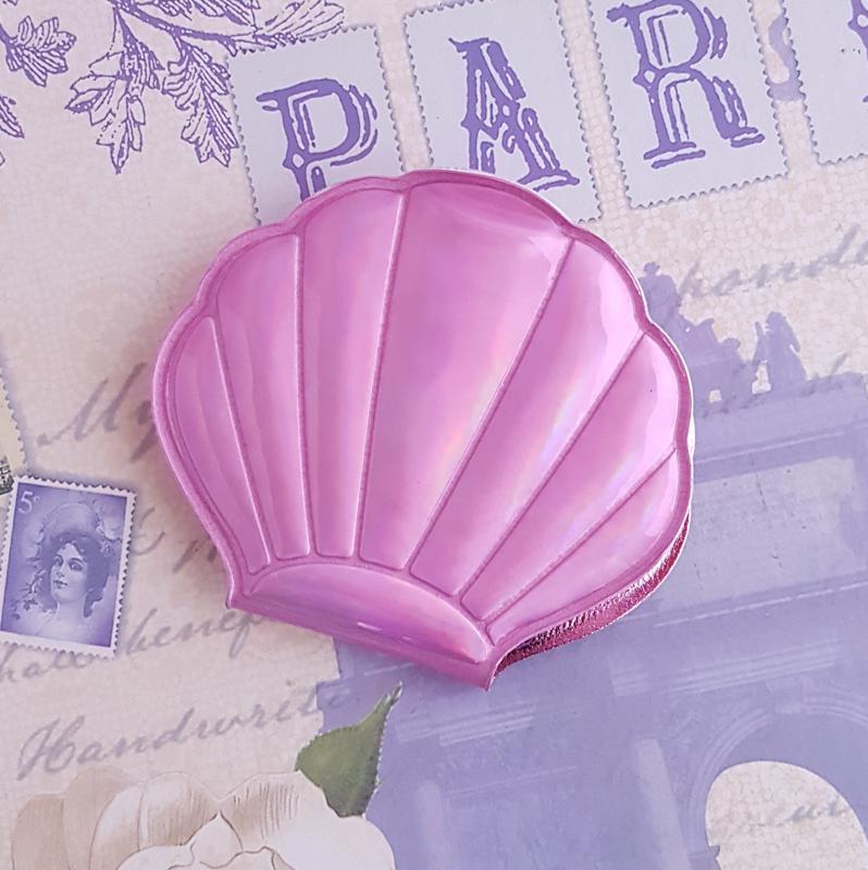 zsebtükör - kagyló (rózsaszín)