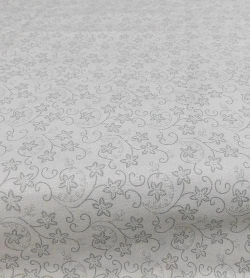 Apró szürke virágos pamut terítő 90x90cm