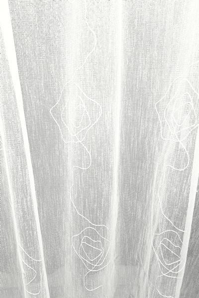 Ecrü struktúr kész függöny hímzett rózsa mintával 100x130cm
