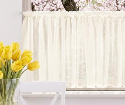 Egyszínű ecrü voila vitrage függöny 90x90cm