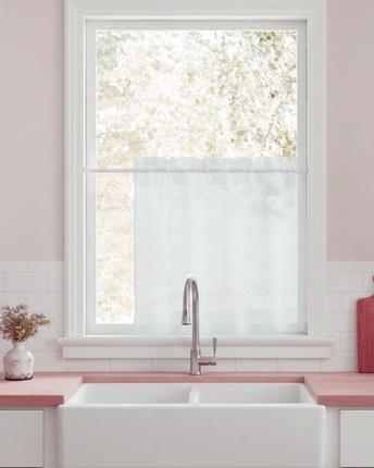 Egyszínű törtfehér sable vitrage függöny  Selena 100x100cm