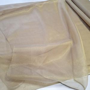 Bronz anyagában mintás organza kész függöny 260x250cm bújtatós ráncolóval rúdra is fűzhető párban