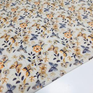 Drapp lepkés 3D pamut puplin asztalközép terítő 38x180cm