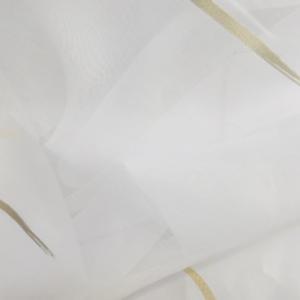 Fehér batisz kész függöny 10114 arany fehér beszövéssel 110x80cm bújtatós