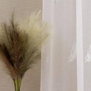 Fehér forgófonalas sable kész függöny Odett szürke fehér hímzett mintával 160x190cm