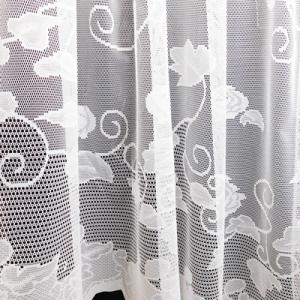 Fehér jaquard kész függöny Rózsás leveles panoráma 148x290cm