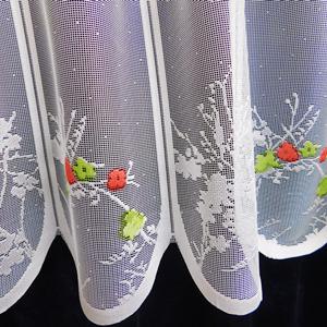 Fehér jaquard vitrage függöny kis virágos méterben 30cm