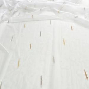 Fehér sable kész függöny Anka halvány narancs-szürke minta 180x220cm