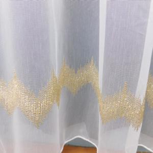 Fehér sable kész függöny arany mintával 3 sor bordűr 175x290cm