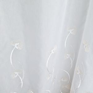 Fehér sable kész függöny barack színű hímzett bordűrrel 170x190cm