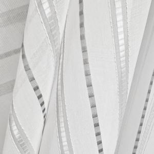 Fehér sable kész függöny ezüst csíkos sz. 135x160cm