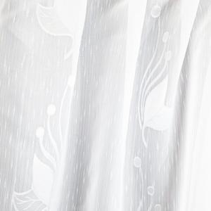 Fehér sable kész függöny fehér leveles mintával 130x140cm