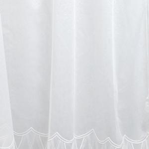 Fehér sable kész függöny Grey hímzett bordűrrel 145x170cm