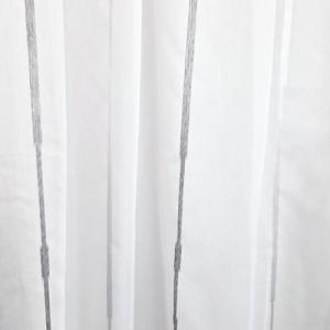 Fehér sable kész függöny szürke csíkos mintával 180x270cm