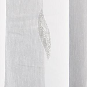 Fehér sable kész függöny szürke leveles mintával 135x160cm