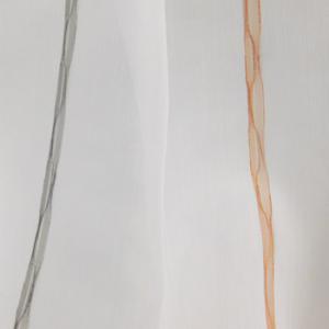 Fehér sable kész függöny terra szürke csíkos 120x160cm