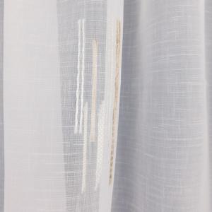 Fehér sable kész függöny VV88 barna drapp beszövéssel 80x70cm bújtatós