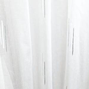 Fehér sable kész függöny VV88 szürke fehér beszövéssel  130x130cm