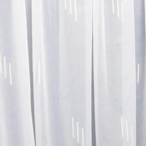 Fehér sable kész függöny zöld fehér nyírt mintával 140x150cm