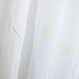 Fehér sable kész függöny zöld hímzett mintával Bóbita 170x290cm