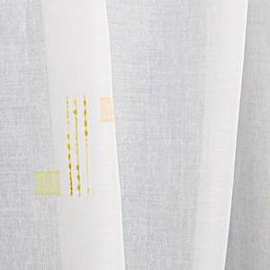 Fehér sable kész függöny zöld naracs minta 120x160cm