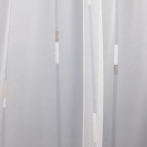 Fehér serly-voila kész függöny barna drapp nyírt mintával 160x140cm