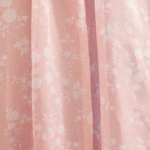 Fehér virágos sable kész függöny párban barack 180x100cm bújtatós