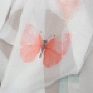 Fehér voila fényáteresztő gyerek kész függöny 235x350cm szines lepkés