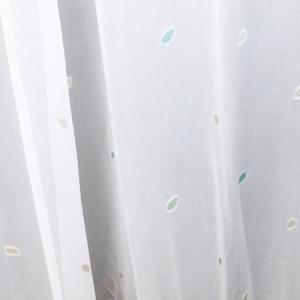 Fehér voila kész függöny apró mintás zöld drapp 140x160cm