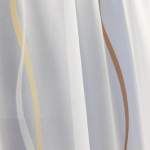 Fehér voila kész függöny barna drapp fehér Hullám 100x100cm bújtatós