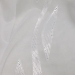 Fehér voila kész függöny ezüstös hullámos D. 160x160cm