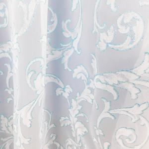 Fehér voila kész függöny fehér kék ezüst mintával 130x160cm