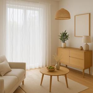 Fehér voila kész függöny fehér nyírt mintával Hullám 250x150cm