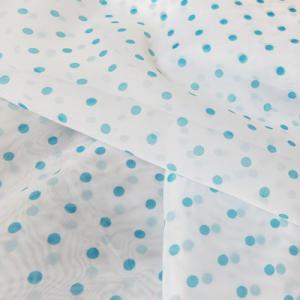 Fehér voila kész függöny kék pöttyös 160x250cm