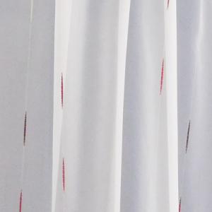 Fehér voila kész függöny piros nyírt mintával 160x220cm