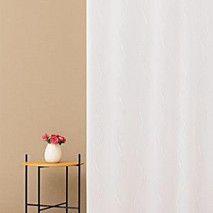 Fehér voila kész függöny Rubin ezüst hullámos hímzés 170x170cm