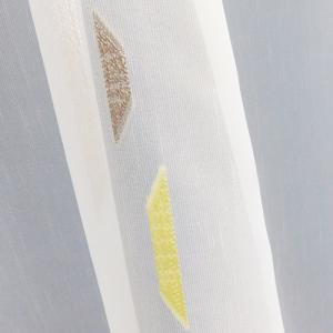 Fehér voila kész függöny sárga barna mintás Justine 04 120x110cm