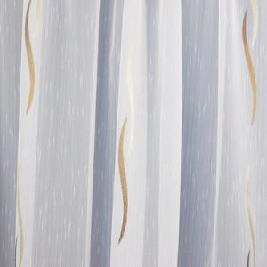 Fehér voila-sable kész függöny barna drapp hullám Krisztina 120x160cm bújtatós