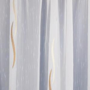 Fehér voila-sable kész függöny barna drapp hullám Krisztina 120x160cm bújtatós