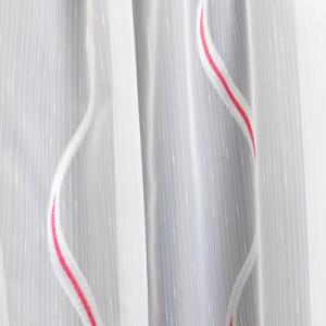 Fehér voila-sable kész függöny bordó nyírt hullám minta 180x270cm