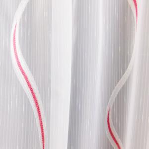 Fehér voila-sable kész függöny bordó nyírt hullám minta 180x270cm