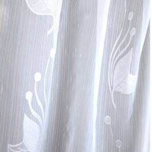 Fehér voila-sable kész függöny fehér levél mintával 165x320cm