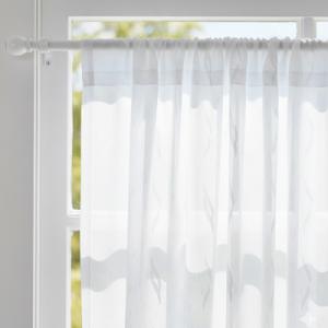 Fehér voila-sable kész függöny fehér nyírt kis Hullám mintával Cs. 70x160cm