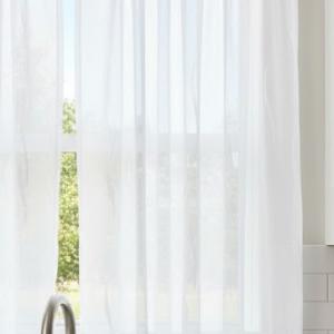 Fehér voila-sable kész függöny fehér nyírt mintával Krisztina 60x100cm